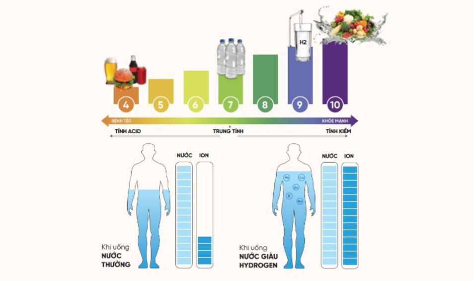 Máy lọc nước Hydrogen cung cấp vào nguồn nước tinh khiết Hydrogen có lợi