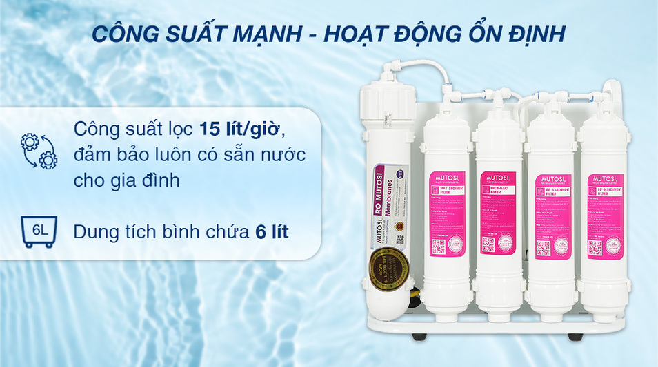 Với máy lọc nước RO, bạn sẽ không chỉ tiết kiệm điện năng tiêu thụ mà còn tiết kiệm được đáng kể chi phí cho nước tinh khiết sử dụng hàng ngày