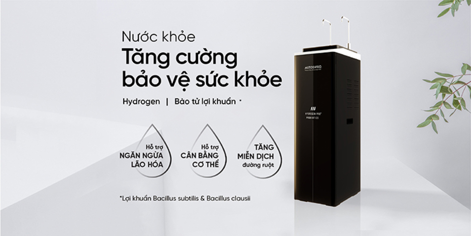 Hydrogen Pro Plus Probiotics Ion Kiềm MP-F081-HC4H5P bổ sung bào tử lợi khuẩn và ổn định tính kiềm trong nước hiệu quả