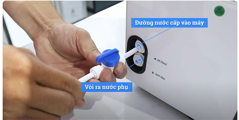 Kết nối máy điện giải và bộ lọc