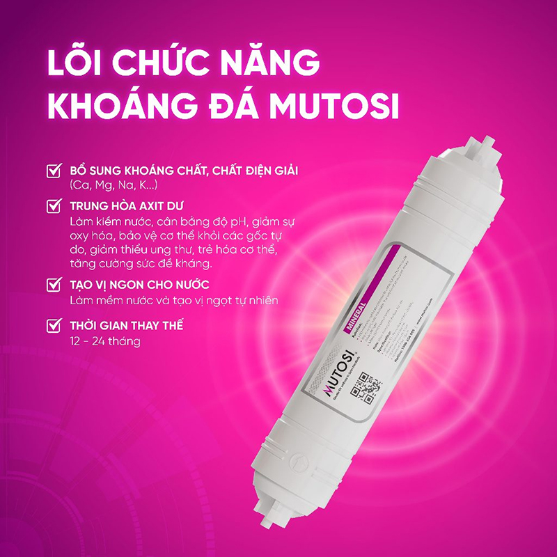 Lõi khoáng đá có nhiệm vụ chính là bổ sung khoáng chất cho nước