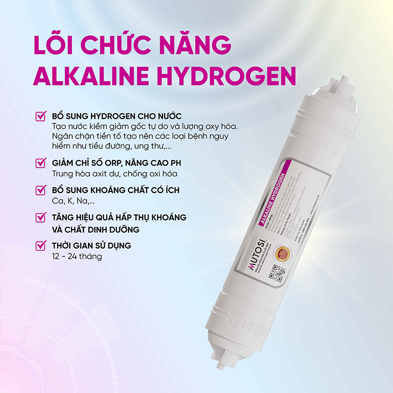 Lõi lọc chức năng số 7 trong bộ lõi lọc nước có cấu tạo từ Alkaline