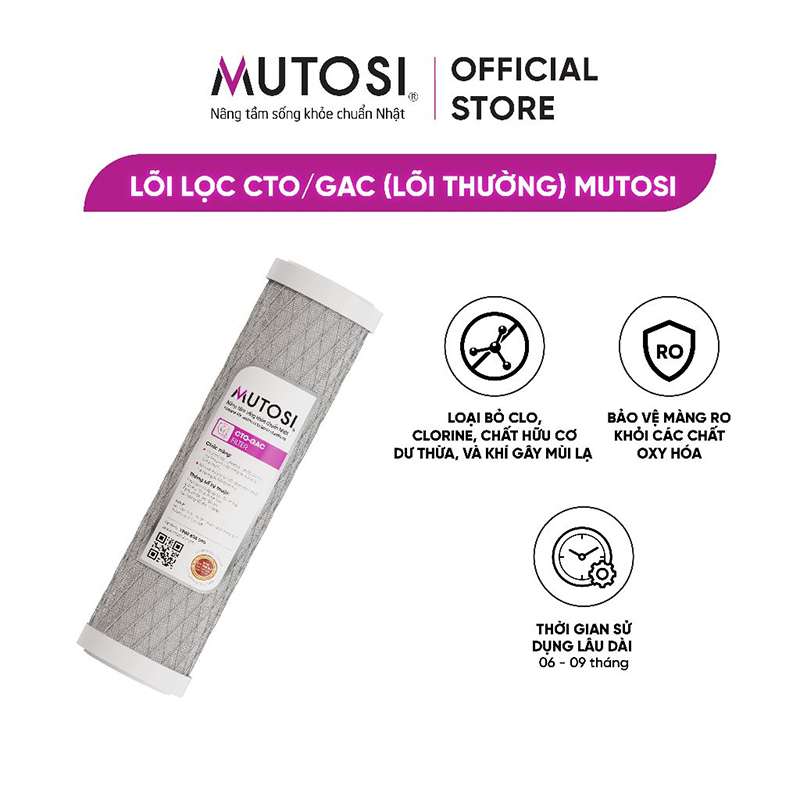 Lõi số 3 CTO GAC giúp bạn loại  bỏ những mùi hôi khó chịu trong nguồn nước đầu vào nhanh chóng