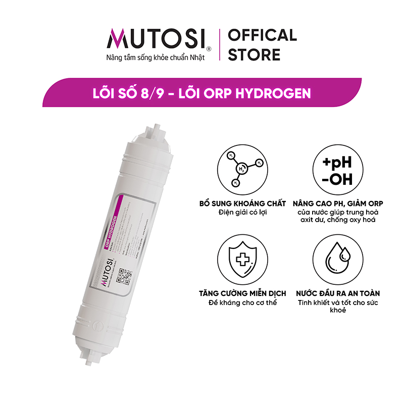 Lõi số 8 ORP - Hydrogen có tính khử cao và bổ sung điện giải có lợi cho cơ thể