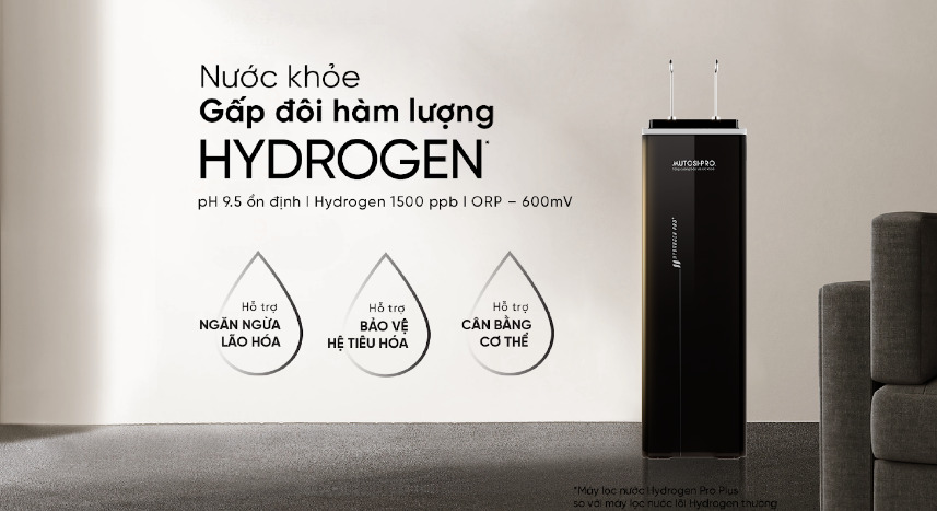 Máy lọc Mutosi Hydrogen Pro có khả năng tạo nước với pH ổn định luôn ở mức 9.5 tốt cho sức khỏe