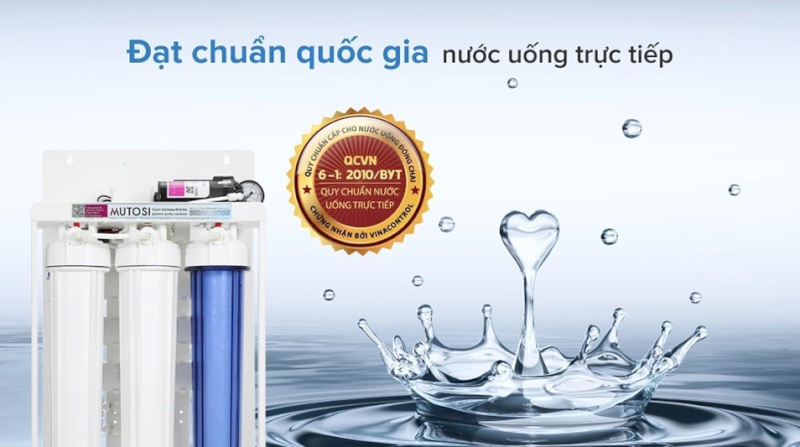 Máy lọc nước bán công nghiệp cho biệt thự Mutosi đạt chuẩn quốc gia về nước uống trực tiếp