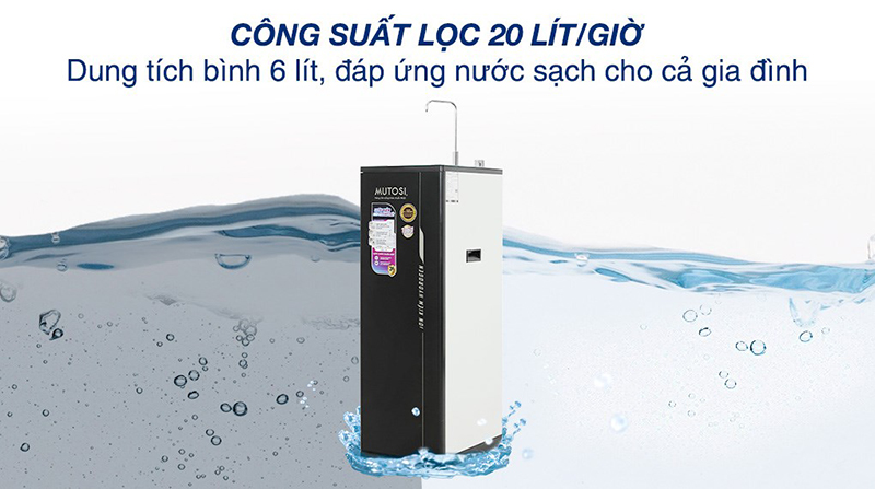 Máy lọc nước nóng lạnh gia đình thường có công suất lọc 10 - 20 L/h
