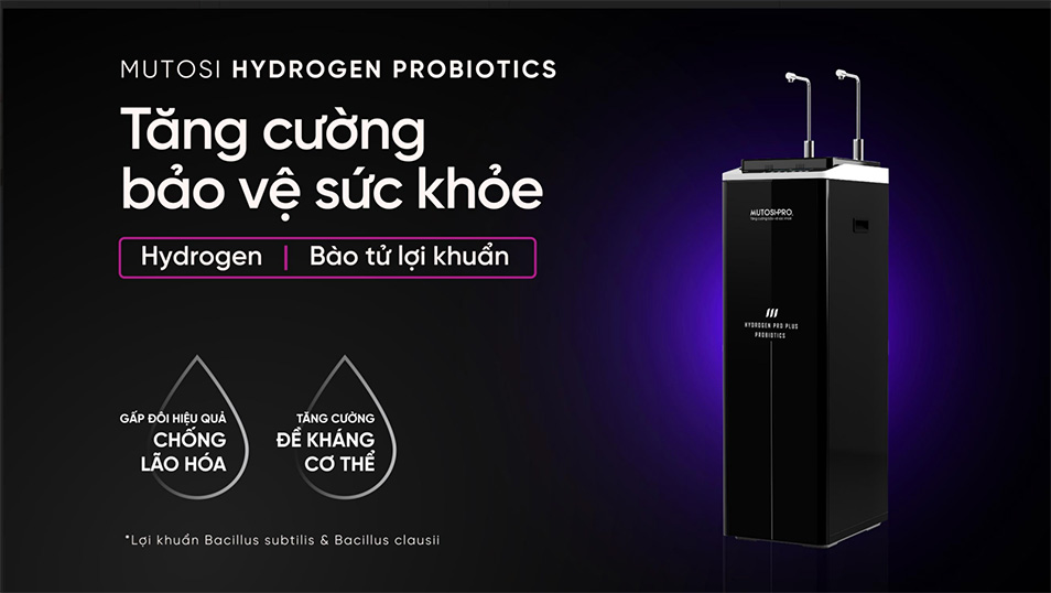 Máy lọc nước Hydrogen Pro Probiotics ion kiềm là sản phẩm đầu tiên tại Việt Nam