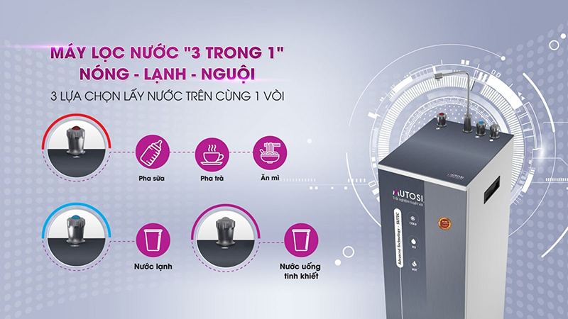 Máy lọc nước Mutosi MP-692HC 3 chế độ nóng - lạnh - nguội