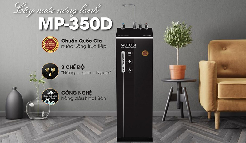Máy lọc nước nóng lạnh Mutosi MP-350D là một trong những mẫu máy lọc nước nóng lạnh cao cấp