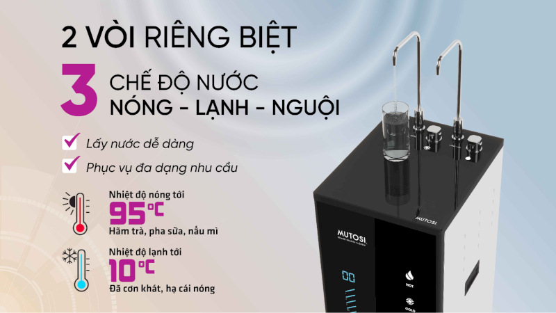 Máy lọc nước Nóng Lạnh Nguội Hydrogen 10 lõi Mutosi TrueSmart MP-TS1015