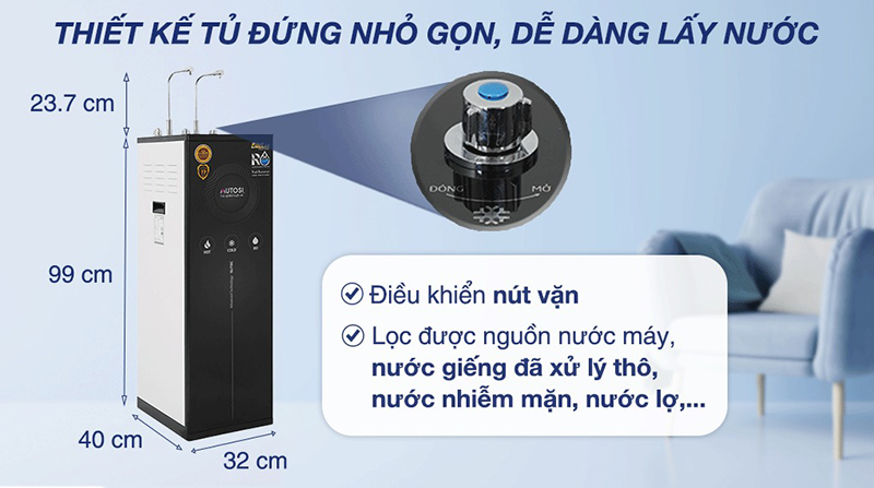 Máy lọc nước RO có thể xử lý tốt đa dạng các nguồn nước như: nước máy, nước giếng khoan, nước lợ…