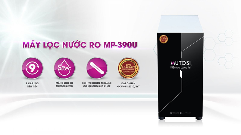 Máy lọc nước RO Mutosi 9 lõi MP-390U kiểu dáng nhỏ gọn, tiết kiệm tối đa không gian