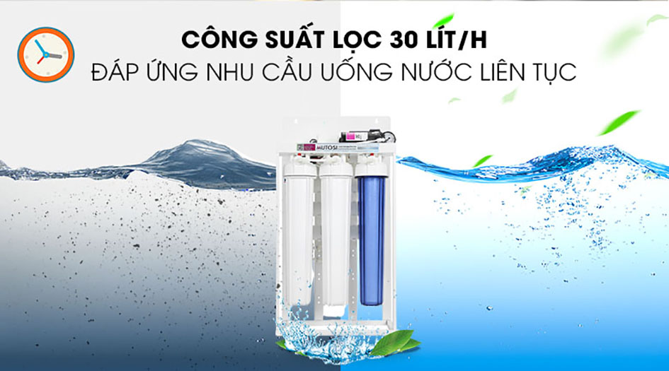 Máy lọc nước RO bán công nghiệp Mutosi với công suất 30L/H