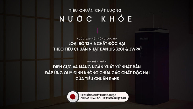 Mutosi MP-F081-HC4H5P sử dụng công nghệ điện phân 5 cực có màng ngăn đạt tiêu chuẩn RoHS