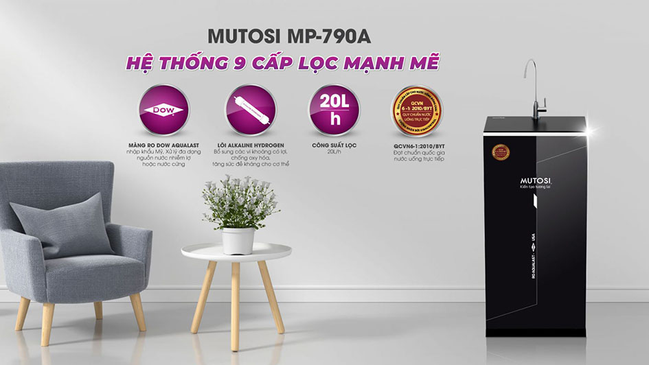 Thiết kế sang trọng của máy lọc nước RO MP-790A